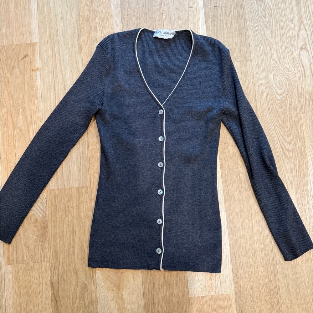 Dolce & Gabbana Charcoal Cardigan Sweater